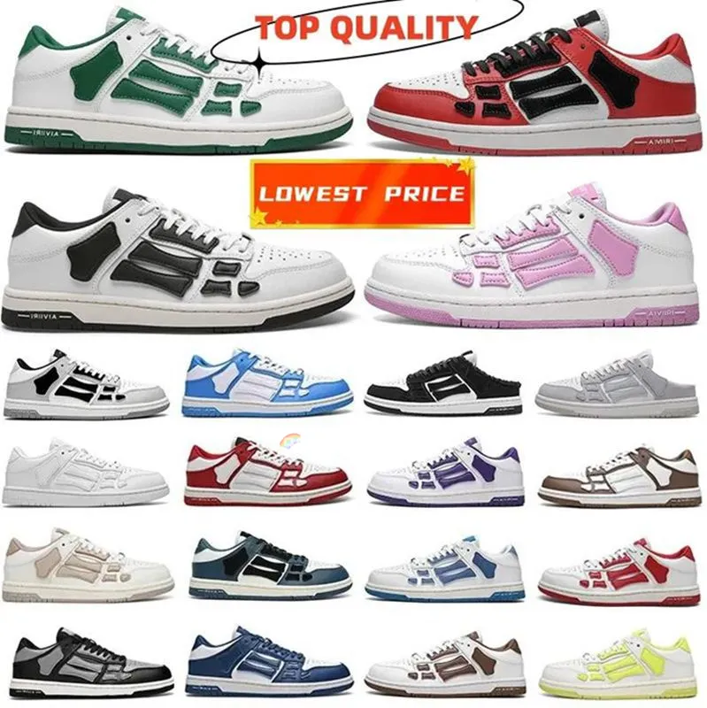 Hombres AMRI SKEL plataforma zapato Diseñador mujer esqueleto zapatillas de deporte Suave cuero genuino mocasines de mujer entrenadores Zapatos casuales Hombre de lujo zapatos formales con tamaño de caja 36-44 27