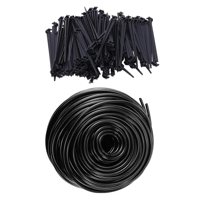 Équipements d'arrosage 100 pièces 11Cm support de montage pour tuyau d'eau goutte à goutte d'irrigation 4/7Mm avec tuyau de 50M