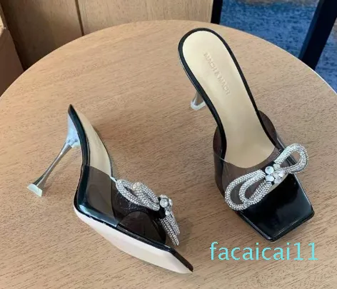 Embellissements en cristal chaussures en strass talon fin femmes Muilezels