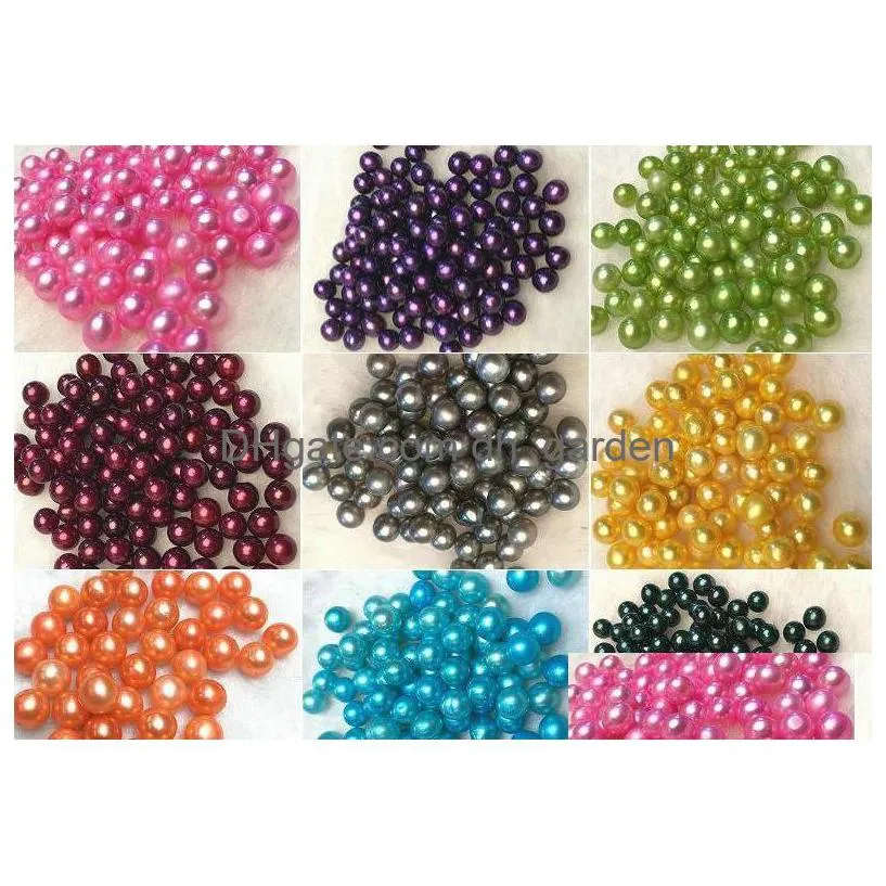 Pearl New Fashion Diy Beads Round Natural Freshwater Pearl 67Mm Bk Mticolor Grade Particle For Jewelry Making Drop Delivery Dhgarden Dh95H
