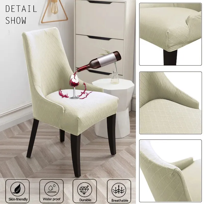 Swivel Accent Chair Cover Stretchy Fabric Oval Back Chair