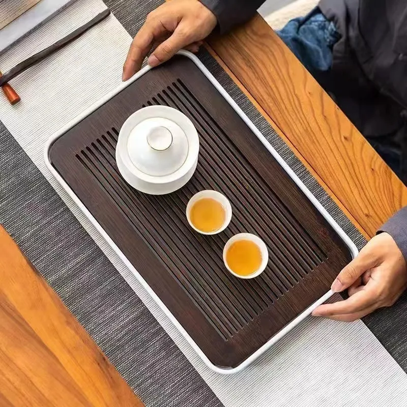 Andere keukengereedschappen Chinoiserie Natural Bamboo Tea Tray Drainage Wateropslag Chinese kung fu set lade huishouden board 230410