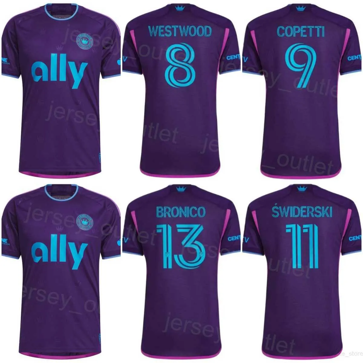 Charlotte FC 9 COPETTI Fußballtrikot 7 JOZWIAK AFFUL LINDSEY VARGAS SANTOS TUILOMA SWIDERSKI BENDER SHINYASHIKI CORUJO KAHLINA BRONICO Fußballtrikot-Kits 23-24