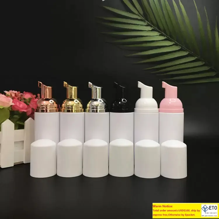 Rose Gold Foaming Pump Bottles Plastic Mini Foam Sispensing Refill Bottle Soap Dispenser för rengöring av TravelCosmetics Packaging 60 ml