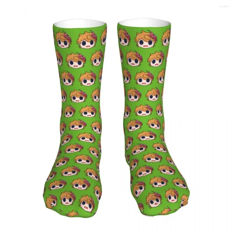 Men's Socks Chibi Head Genshin Impact Childe Tartaglia Game Sock Men Women Polyester Stockings Customizable Sweetshirt