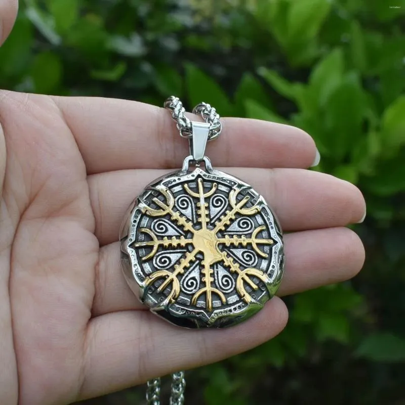 Hanger Kettingen 10 stks Noorse Kompas Ketting Mannen Vikings Runen Rvs Vegvisir Amulet Sieraden