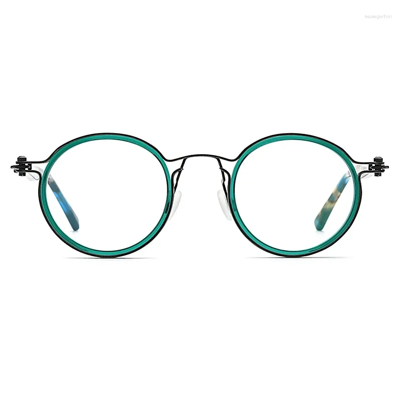 Lunettes de soleil Cadres Limit Edition Vintage Cadre de lunettes Italie Tavat Unique Creux Inlay Design Rond Myopie Lecture Optique Femmes Homme Haute