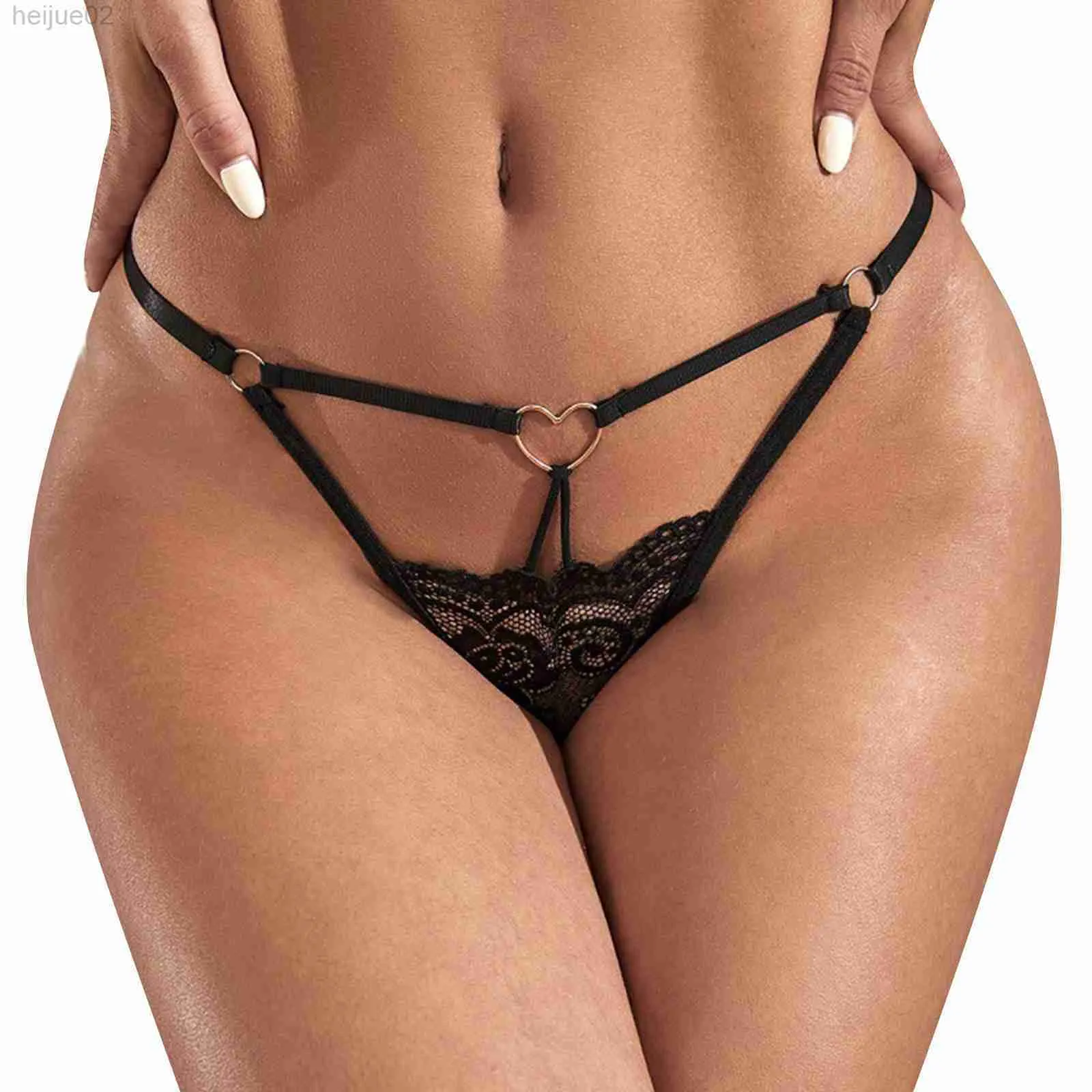 Women's Sexy Lace Thong Underwear Strappy Hollow Jacquard Three-Point  Briefs Panties for Teens