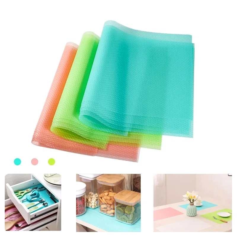 Mats Pads 4Pcs/Set New Refrigerator Waterproof Pad Antibacterial Antifoing Mildew Moisture Can Be Cut Washed