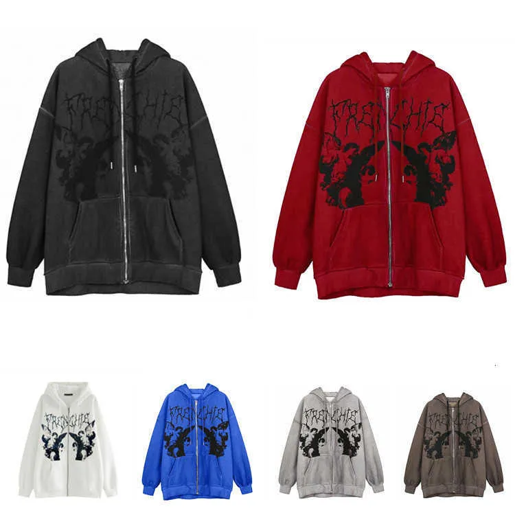 2023 Hot fashion design hoodie Dames herfst en winter straatmode print losse hoodie vest trui