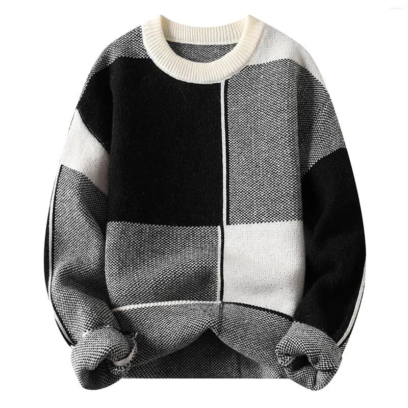Męskie swetry 2023 Jesienna zima moda trend szuka ciepły dzianinowy dzianin