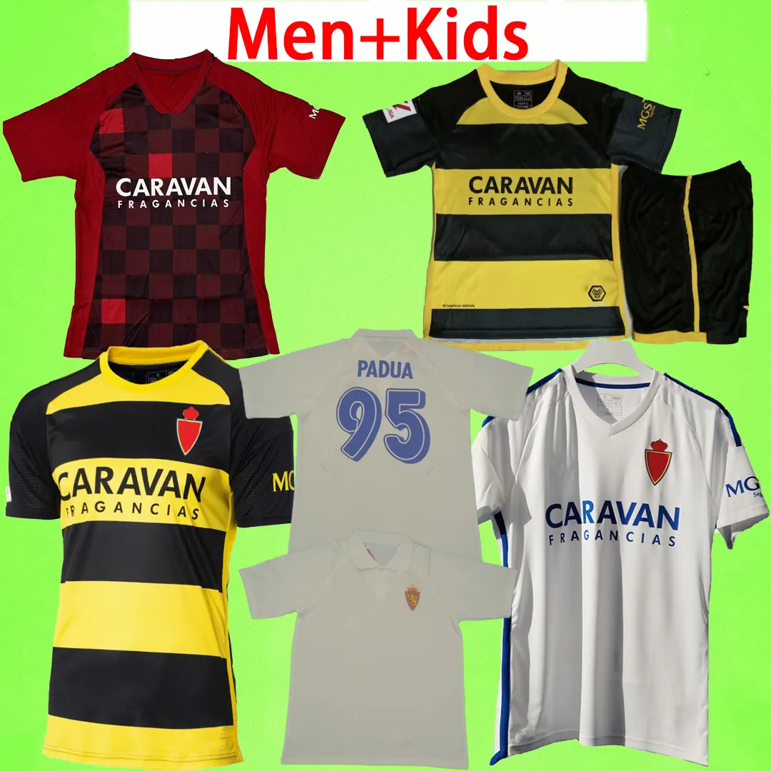 23/24 Real Zaragoza Soccer Jerseys Kids Kit Simeone Bermejo Mollejo Azon Vada Red Third 2023 2024 Retro 1994 1995 Brehme de Jogo Rarissima Vintage 94 95 Football Shirt