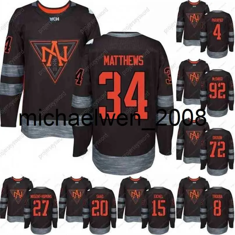 Weng Coupe du monde de hockey Jersey de l'équipe nord-américaine Gaudreau Miller Trouba Ekblad Parayko Jones Mcdavid Drouin Hommes Femmes Maillot de hockey pour jeunes