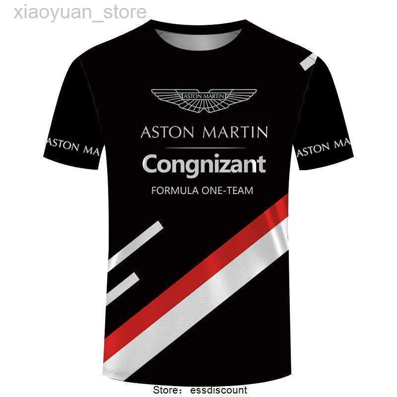 メンズTシャツアストンマーティンF1 2023ホット販売3Dプリンティングクルーネック通気性カジュアルトップメン用3M411 3M411用特大のTシャツ