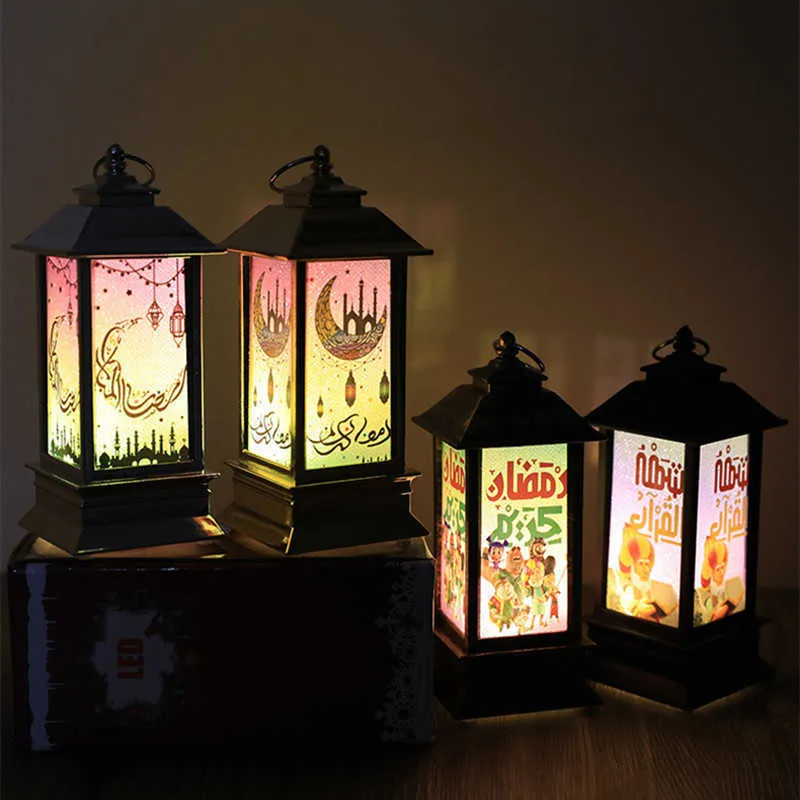 ノベルティアイテム2023 Gurbang Ramadan Festival Lantern Ornaments Led Lights Eid Mubarak Decoration for Home Islam Islim Party Eid al Adha Gifts Z0411