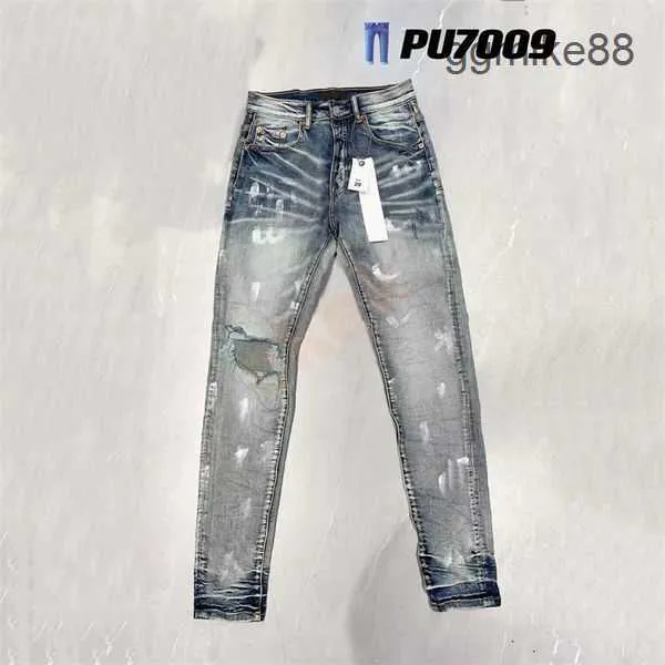 Jeans viola per jeans da uomo firmati Pantaloni in denim da donna Jeans da motociclista strappati effetto consumato Jeans da motociclista slim fit G2IG