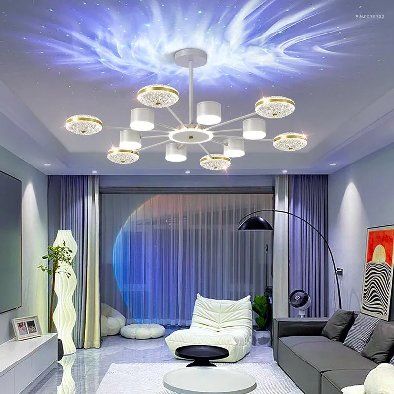 Lampadari Lampadario moderno a testa di cristallo bianco dimmerabile per soggiorno, camera da letto, cucina, caffetteria, ufficio, appartamento, villa, salone di illuminazione