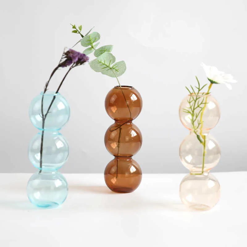 Vasen Arrangement Sphärische Kunst Blume Ornamente Vasen Nordic Kreative Glas Blase Vase Blumendekoration Home Gift Home Decor P230411