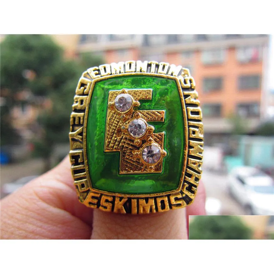 1980 Edmonton Eskimos The Grey Cup Championship Ring Мужской сувенирный сувенирный подарок оптом Прямая доставка Dhaq5