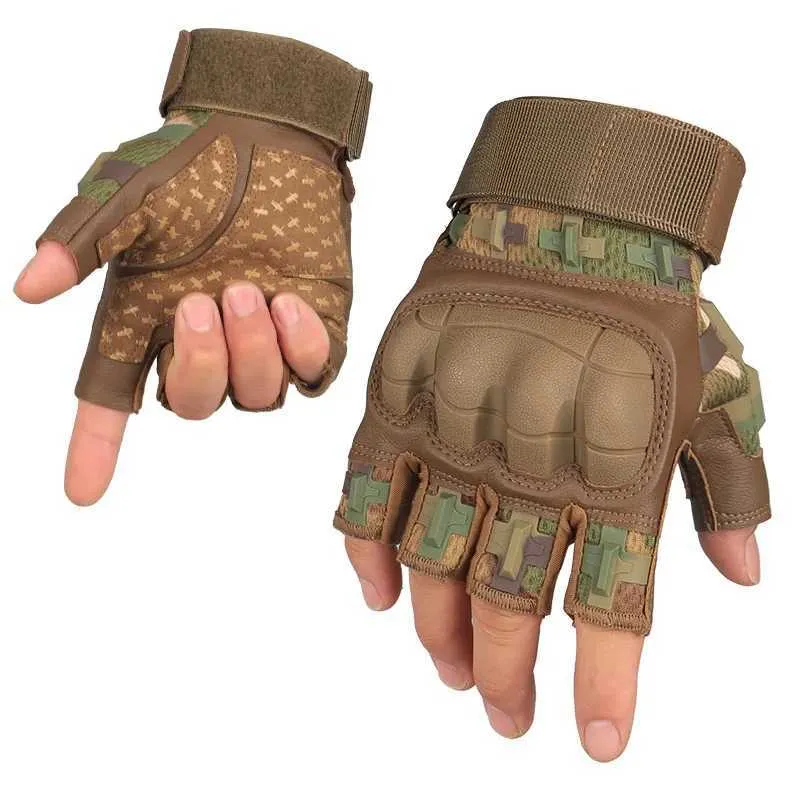 Gants tactiques Hommes armée tactique militaire gants sans doigts Forces  spéciales en plein air demi doigt gant Combat anti-dérapant moto motard  gants
