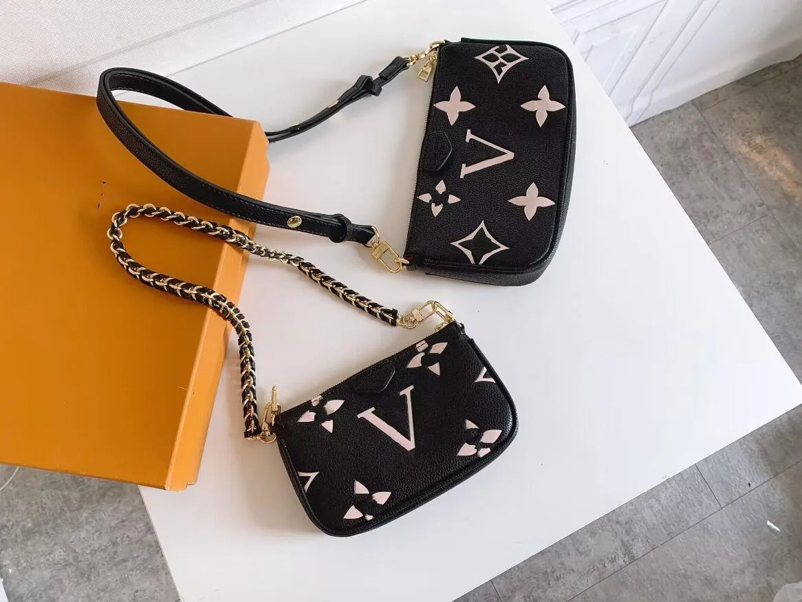 7a väskor crossbody kvinnor handväska märkesdesigner axel handväskor multi pochette prägling läder mode lyxiga avtagbara kedjekopplingspåse kompositpåse