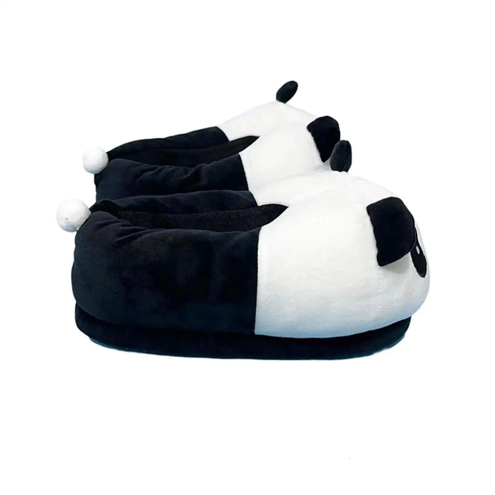 Adult Cartoon Panda Slippers Novelty Slippers Nonslip Funny One Size Plush Winter Indoor Warm for Bedroom Shoes Home Slippers