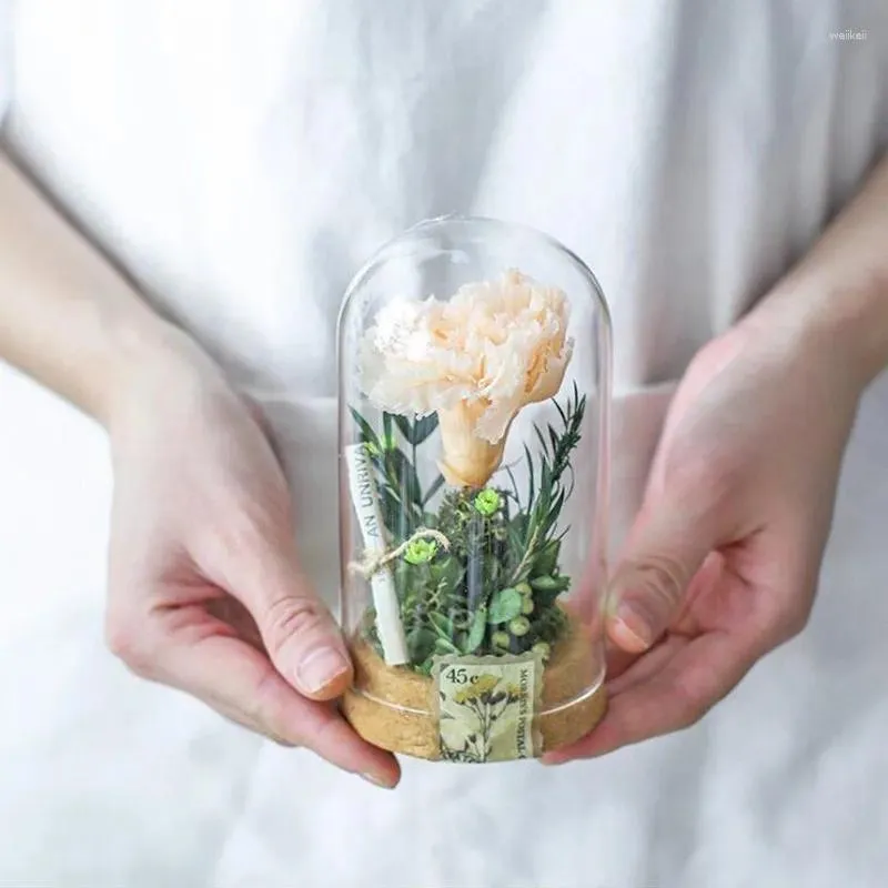 Bottles 4sets/pack 8 15cm Cork Base Glass Dome Home Decoration Transparent Storage Cover Friend Favor Gift Wedding Live Prop