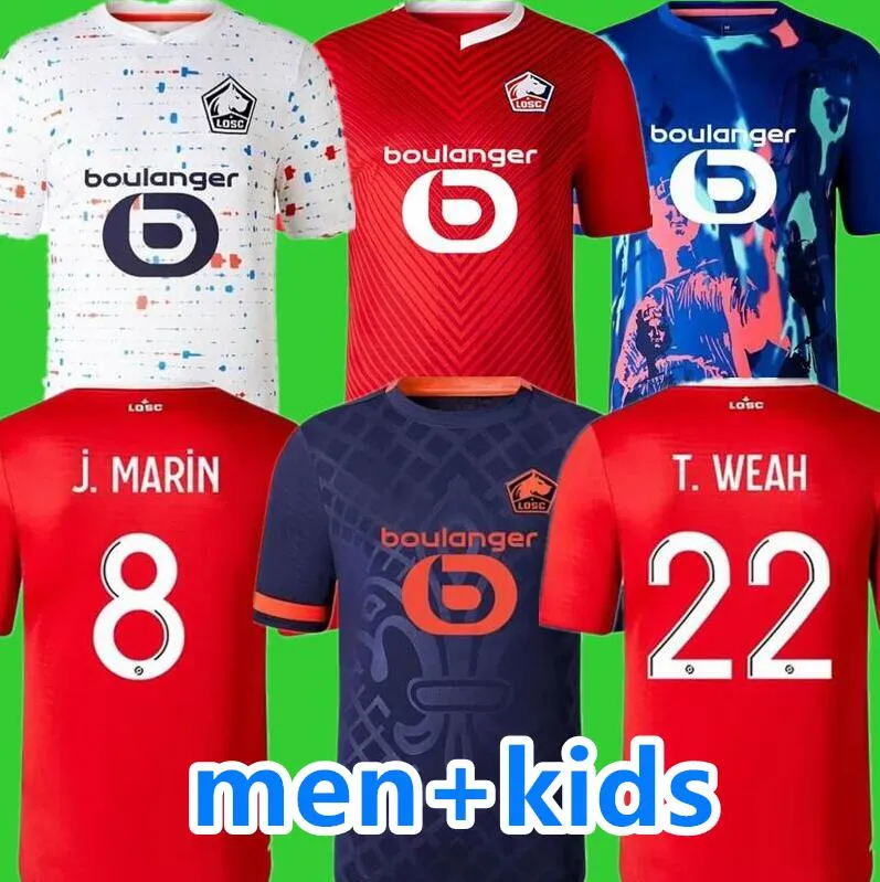 23 24 LOSC Lille Soccer Jerseys 2023 2024 Lille Olympique Bamba Yazici Football قمصان Jikone R.Sanches