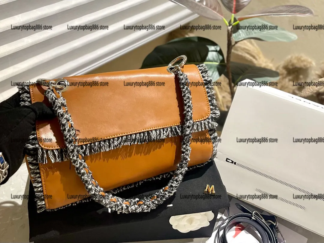 Classic Vintage CC Luxury Shoulder Designer Bag Fashion Women Leather With Fringe Bag Large Shopping Flap Purse Crossbody Bag With Chain Sling Handbag Small Tote Bag