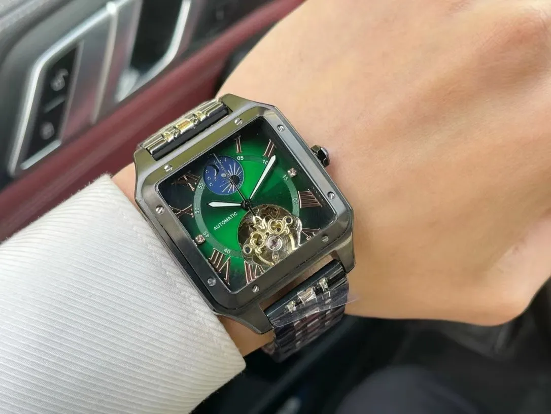 Erkekler Otomatik Mekanik Hareket Butik Klasik Sıcak Satış İnce Çelik Kasa Süper Mineral Ayna 42mm Su Geçirmez Moda Soylu Atmosfer Saat