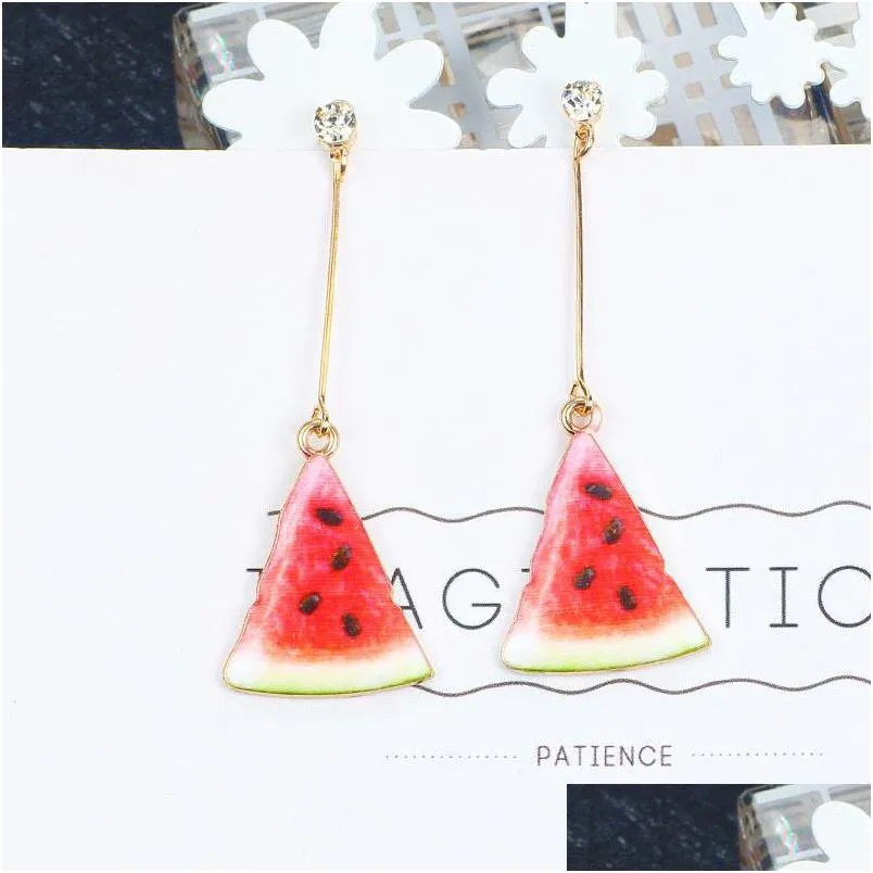 Pendants Trendy Fruit Watermelon Pendant Stberry Kiwi Clip Earrings For Women Cute Food No Ear Hole Jewelry Gift Drop Delivery Home Dhytt