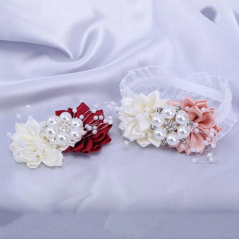 Flores decorativas Moda Moda Bride Wrist Flor Groom Pin Corsage