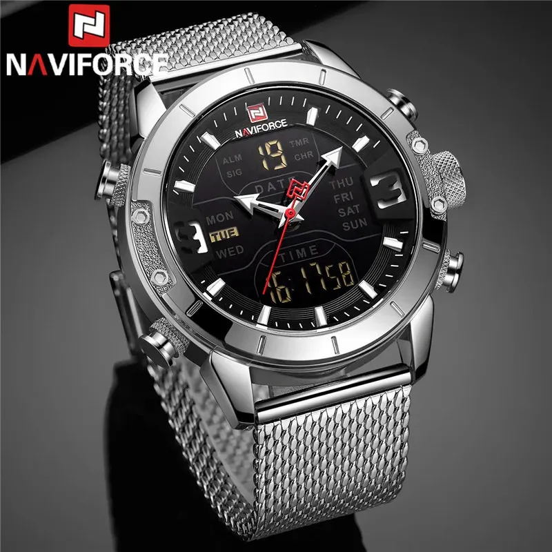 Women's Watches Relogio Masculino Naviforce Top Brand Luxury Sport Digital Military Men Watch Rostless Steel Chronograph Man Wristwatch 9153 231110