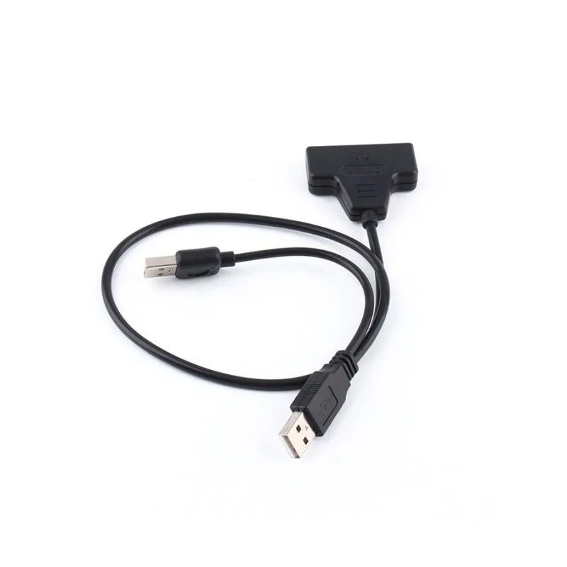 Freeshipping 2pcs/lot For 25" HDD Hard Disk Drive USB 20 to SATA 7 15 Pin 22 Pin Adapter Cable USB Power Cable Imakd