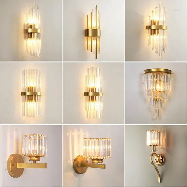 Wandlampen Lantaarn SCONCES Antieke badkamerverlichting houten poelie zwaaitarm licht schattige lamp kristallen sconce