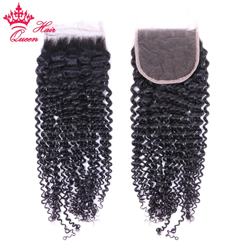 Afro Kinky Curly Hair Lace Closure Mongolian Brazilian Indian Malaysian Peruvian Virgin Human Raw Hair Queen Hair Products Free Shipping