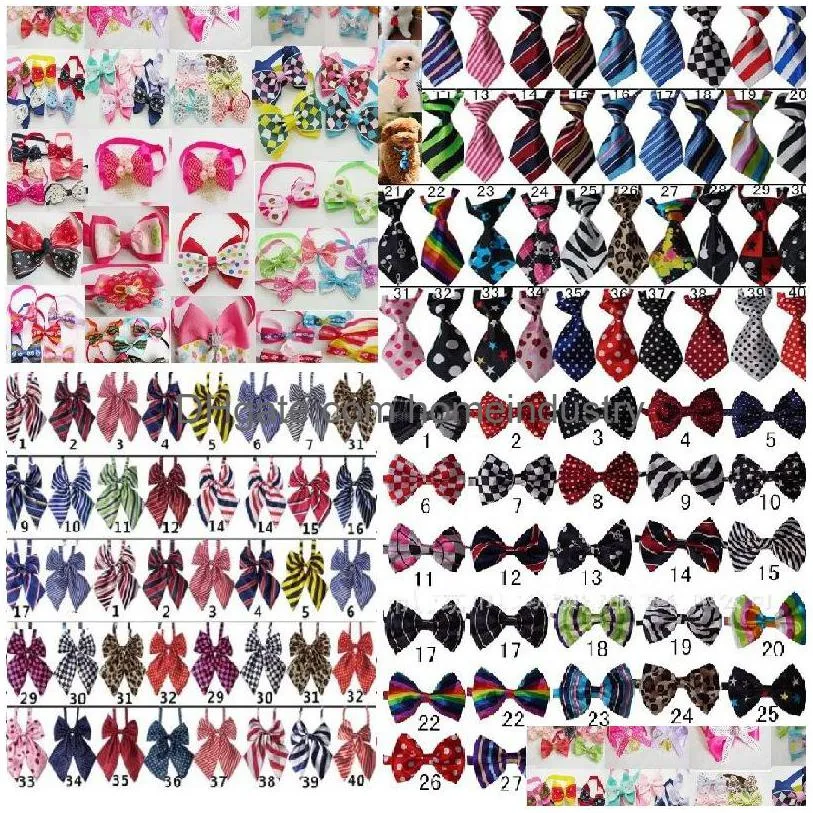 100pc/lot Dog Apparel Pet Pep Puppy Tie Bow Ties Cat Neckties Grooming Supplies Small Middle 4 모델 Ly05 Drop Delivery DHZSG