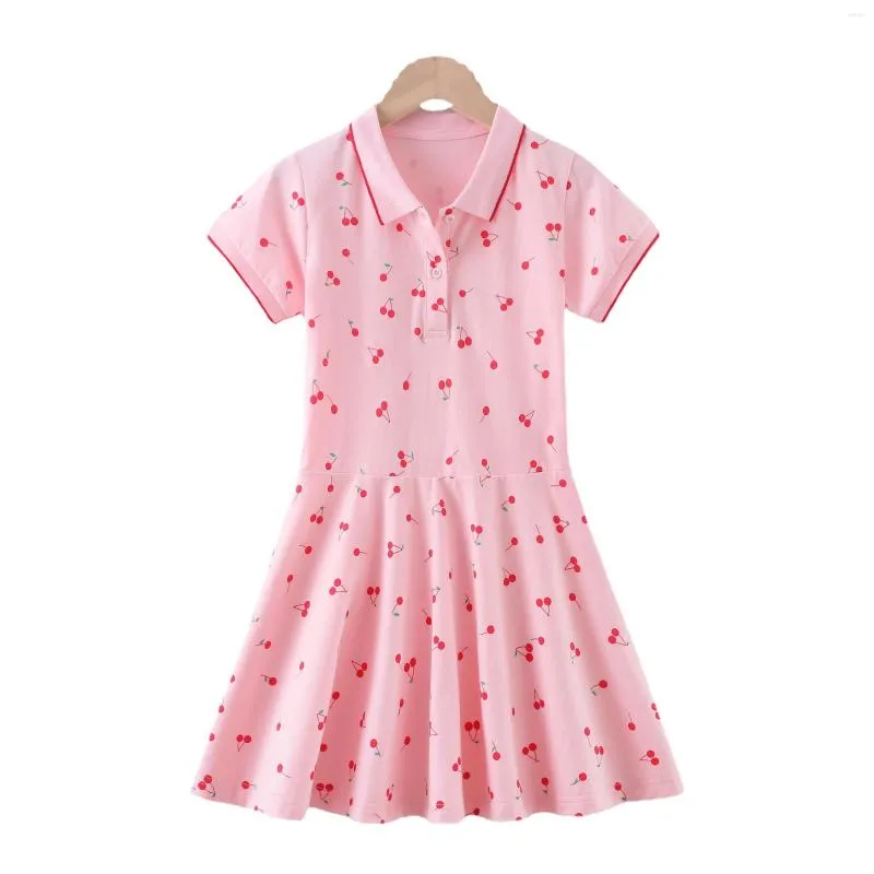 Robes de fille Cherry Teen Girls Polo Dress Été Coton Grands Enfants Tenues Enfants Adolescent Vêtements