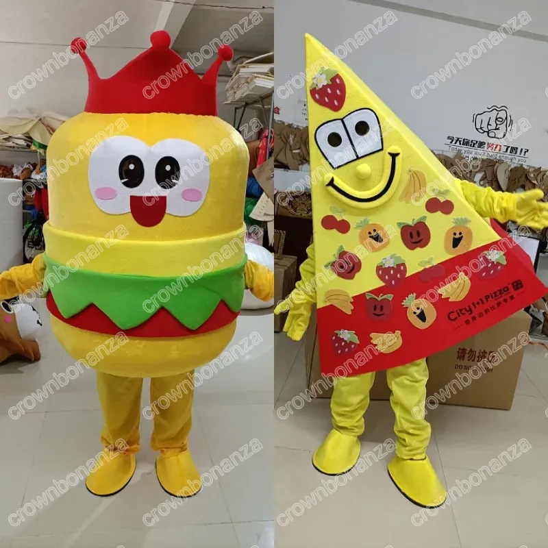 Super schattig fruit pizza mascotte kostuums halloween stripfiguur outfit pak xmas outdoor party outfit unisex promotionele reclamekleding