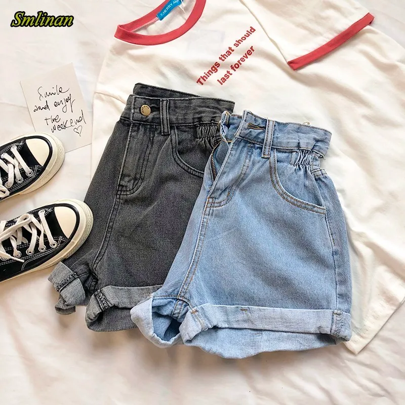 Dames shorts Smlinan Fashion High Taille Vintage denim shorts dames plus size casual Harajuku gekrulde jeans mini shorts dames zomertrook 230412