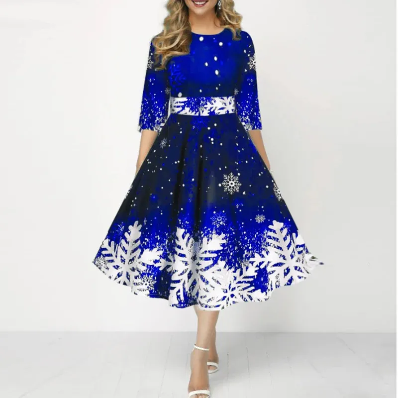 sachin and babi light blue dress Womens Christmas Snowflake Print A Line Midi Dress... From Dh5558073,  $23.35 In Bulk