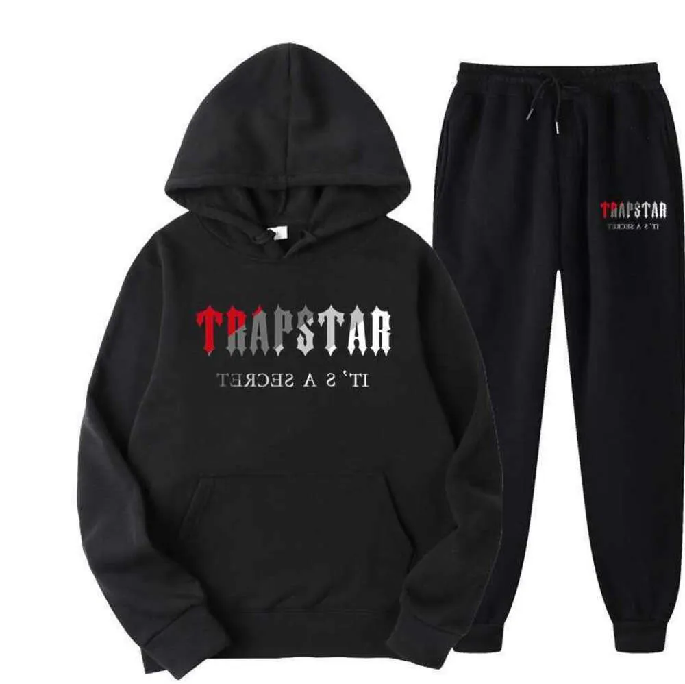 Men's Tracksuits FW Trapstar Men Women Tracksuit Brand Printed Streetwear Sportswear WarmTwo Pieces Set Hoodie Pants Jogging Hooded blazer hl56