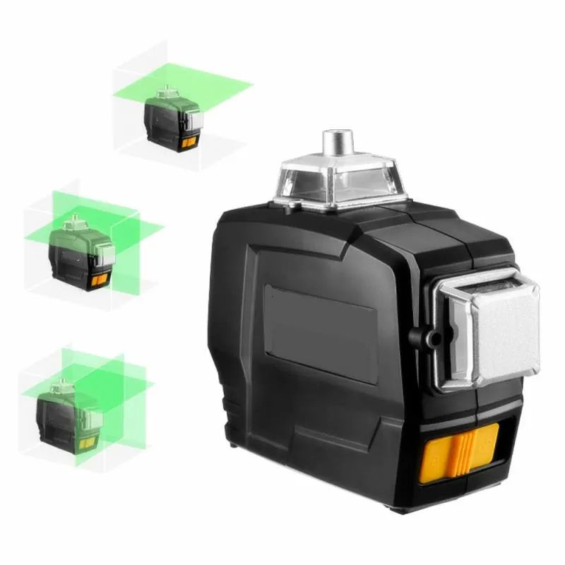 DEKO DC Series 12 Lines 3D Green Laser Level Horizontal And Vertical Cross With Auto Self-Leveling Indoors Outdoors Kbawj