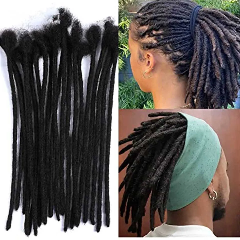 Perruques de cheveux Dreadlocks brésiliens 100 brins humains Crochet tresse Loc 04 cm crépus tressage faisceaux Microlocks vente en gros 230412