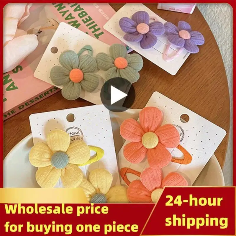 Hair Accessories Set Children's Cute Fabric Flower Pair Clip Girl Hairpin Temperament Baby Headdress Wholesale