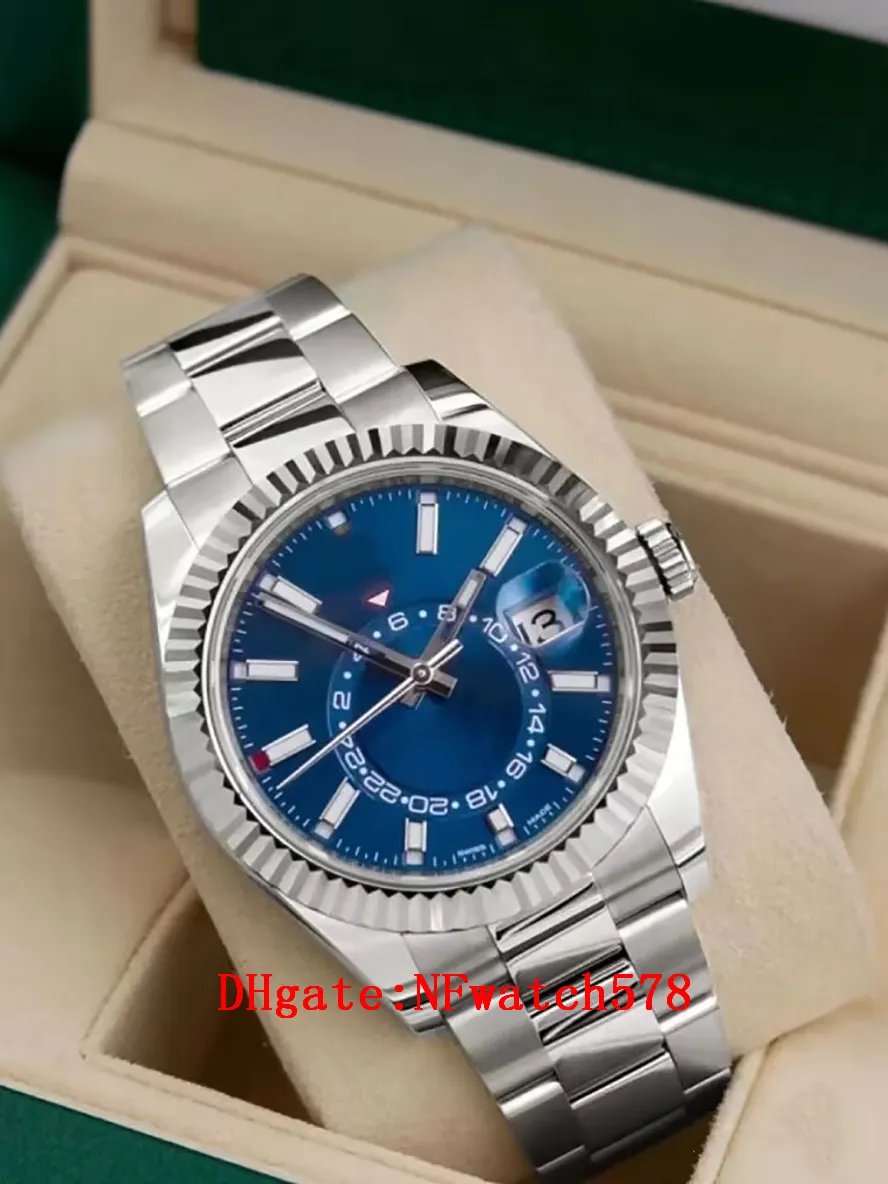 Luxury Wristwatch Brand New Sky-Dweller White Gold Blue Dial 42mm Jubilee Watch 326934 Men's Automatic Mechanical 9003 Watchs