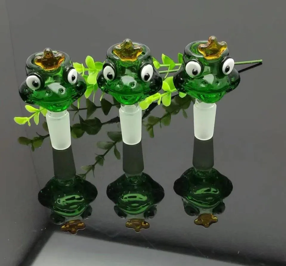 Smoking Pipe Mini Hookah glass bongs Colorful Metal Shape Frog cartoon glass bubble head