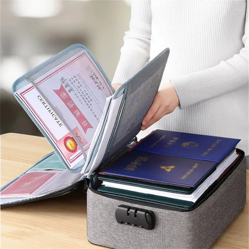 Storage Bags Large Document Bag Multi-Layer Files Folder For Ticket Bills Certificates Handbag Organizer Home Office