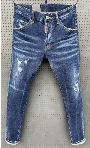 Męskie dżinsy męskie Elastyczne ciasne dżinsowe dżinsowe dżinsy Wysokiej jakości klasyczna luksusowa marka luksusowa marka Blue Denim Pants Męskie ulice Slim Fit Rozmiar 28-38 230412