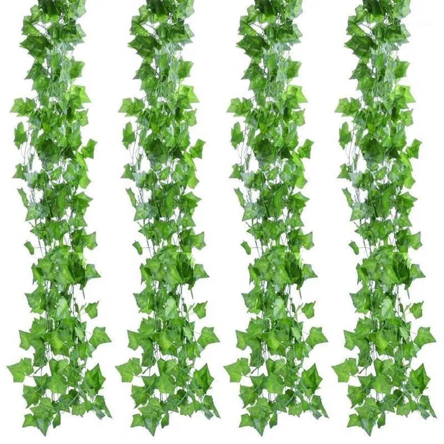 12st 2M Kunstmatige Klimopgroene Bladslinger Planten Vine Nep Gebladerte Home Decor Plastic Rotan String Muur Decor Kunstmatige Pant12496